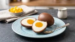 Čokoládová vajíčka s vanilkovou pěnou a mangovým srdcem – unikátní velikonoční dezert